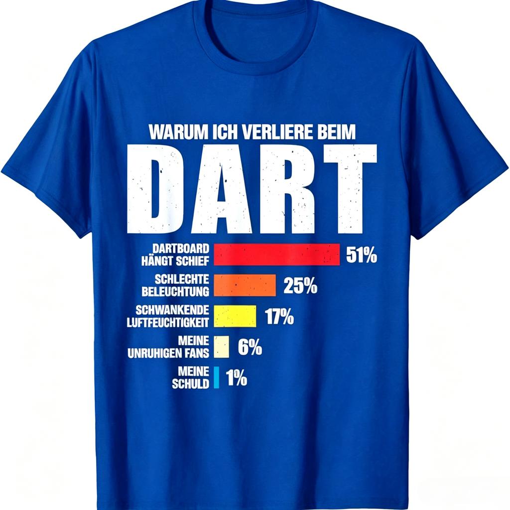 Funny Darts Loss Percentage Chart Print T Shirt Unisex Darts Player Slogan Graphic Tees Sport Bar Casual Loose Short Sleeve Tops