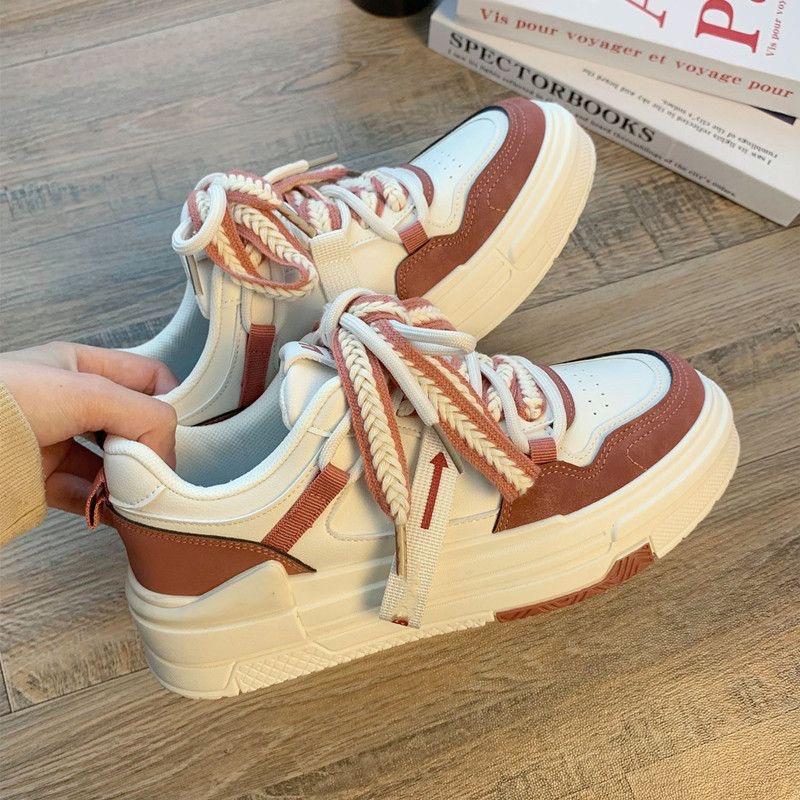 Fashion White Women Platform Sports Shoes Sneakers Kawaii Vintage Vulcanize Casual Korean Fashion Tennis Female Flats Vulcanize Shoes