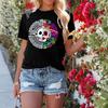 Day of The Dead Shirts for Women Dia De Los Muertos Skeletons Mexican T-Shirt Sugar Skull Shirt Halloween Tops