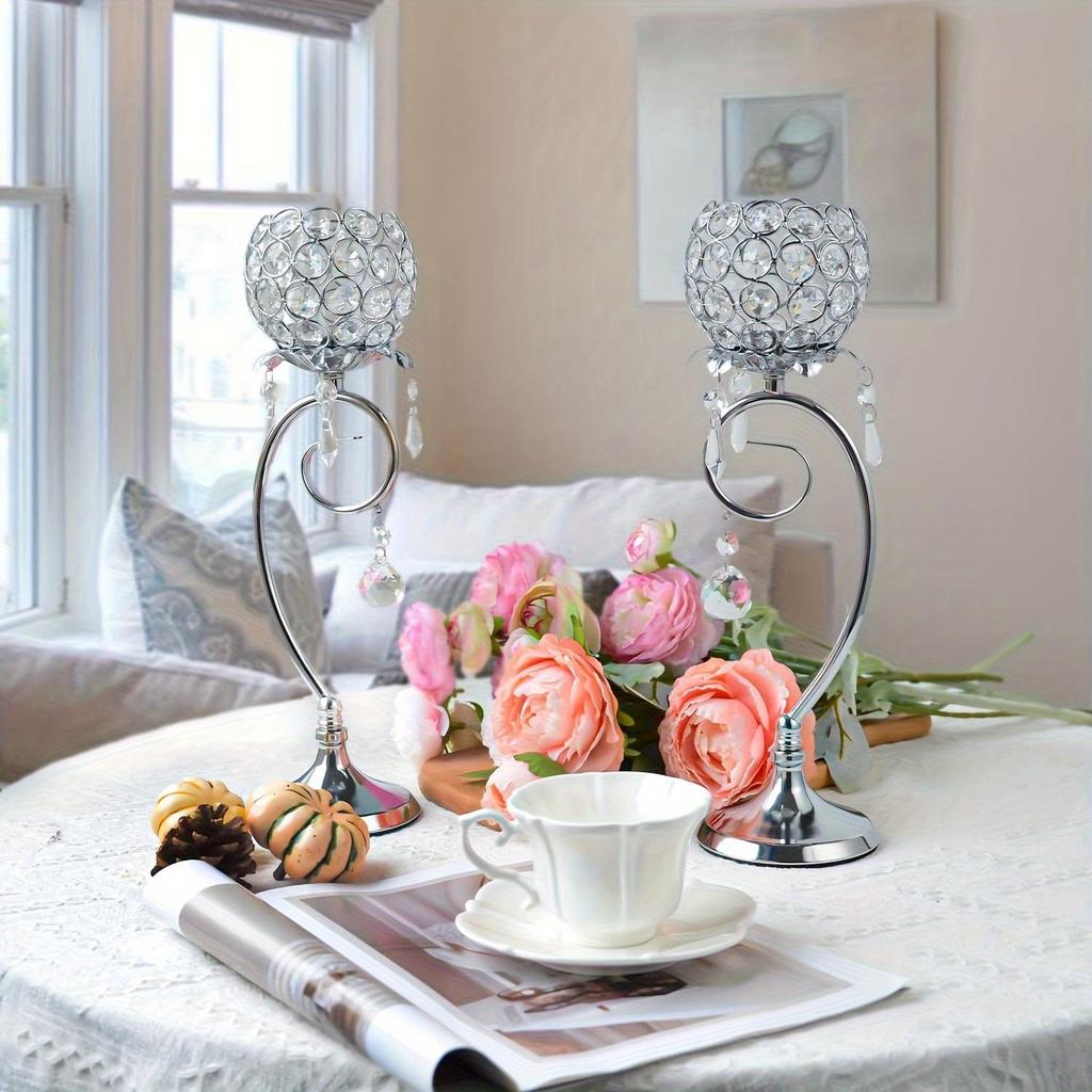 European Crystal Iron Art Candlestick - Wedding, Hotel, Living Room & Bedroom Decor