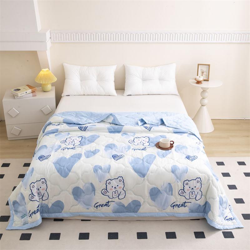 Lenjerie de pat de vară din bumbac spălat, Aparate de aer condiționat, Cadouri, Copii, Studenți, Lavabile la mașină