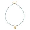 Elegante Süßwasserperlen- und Farbedelstein-Halskette mit Schlüsselbein-Kette aus Edelstahl