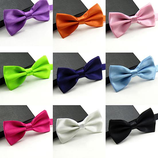 Men Classic Solid Color Bowtie Necktie Tuxedo Wedding Party Adjustable Bow Tie
