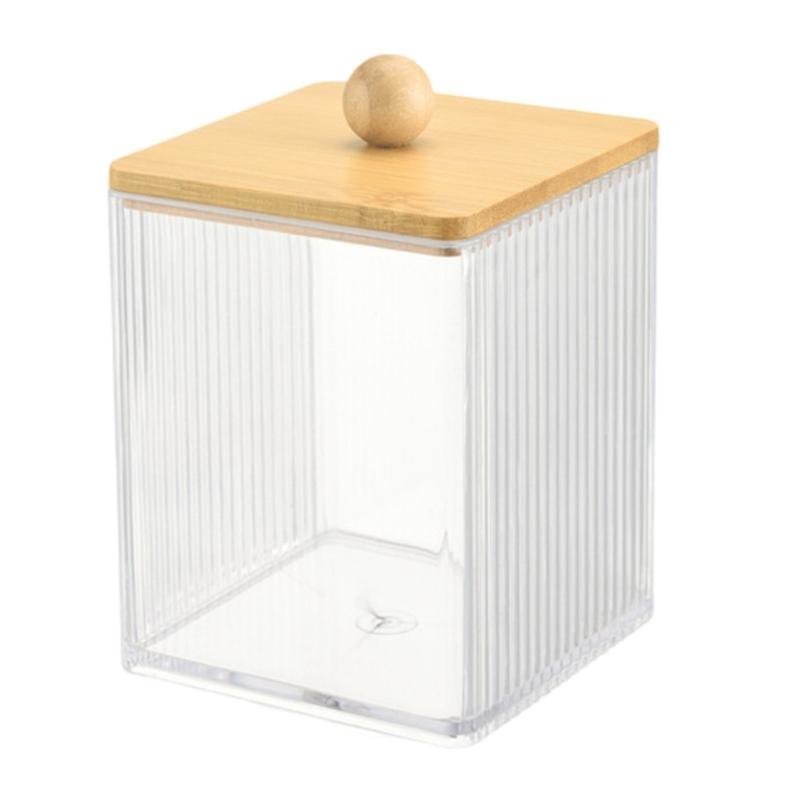 Stylish Cotton Covers Storage Holder with Sturdy Lid for Vanities Countertop Convenient for Swabs and Pad