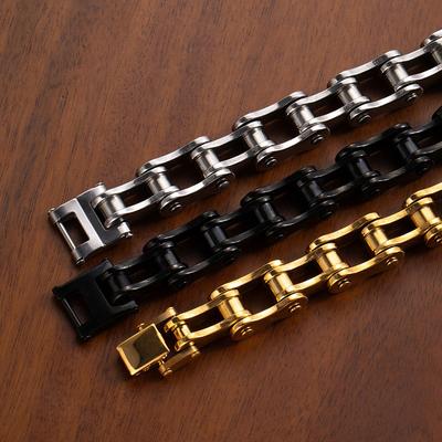 1 Pieza Pulsera de Acero Inoxidable para Hombre Creativa Imitación Cadena de Bicicleta Pulsera Estilo Punk de Moda Accesorios de Uso Diario