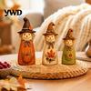 Cute Wizard Hat Ornaments Vintage Resin Scarecrow Figurines, Fall Harvest Pumpkin Sunflower Maple Decorative Haunted House Props Leaf Tabletop Decor,