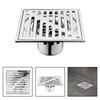 Heavy Duty Outdoor Yard Floor Drain, Removable Steel Block Grate With Robust Construction For Versatile Applications