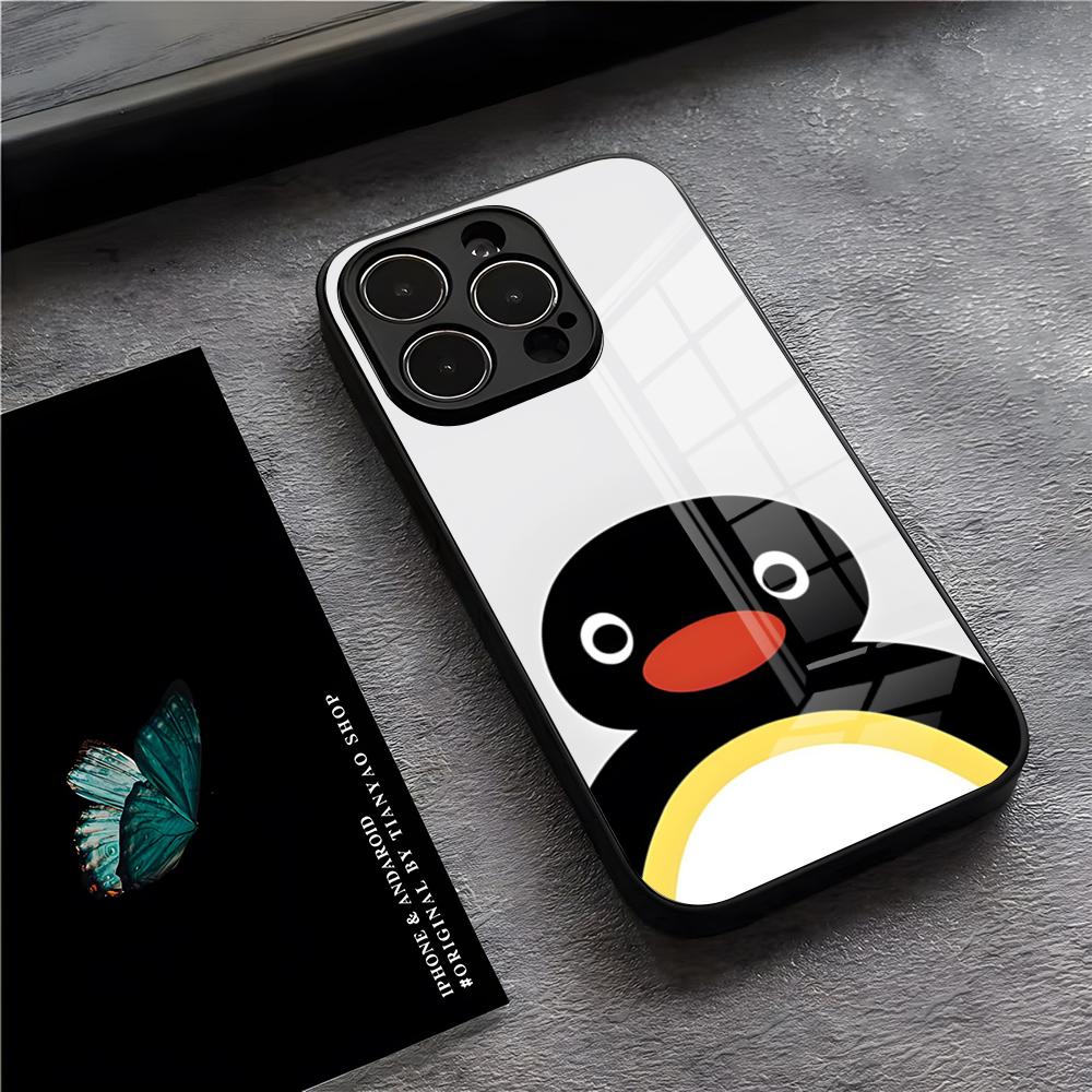 P-Pingu Penguin Phone Case For IPhone 17 Pro Max 15 Pro 16 14 Plus 12 13 Mini 11 Pro Shockproof Glass Cover