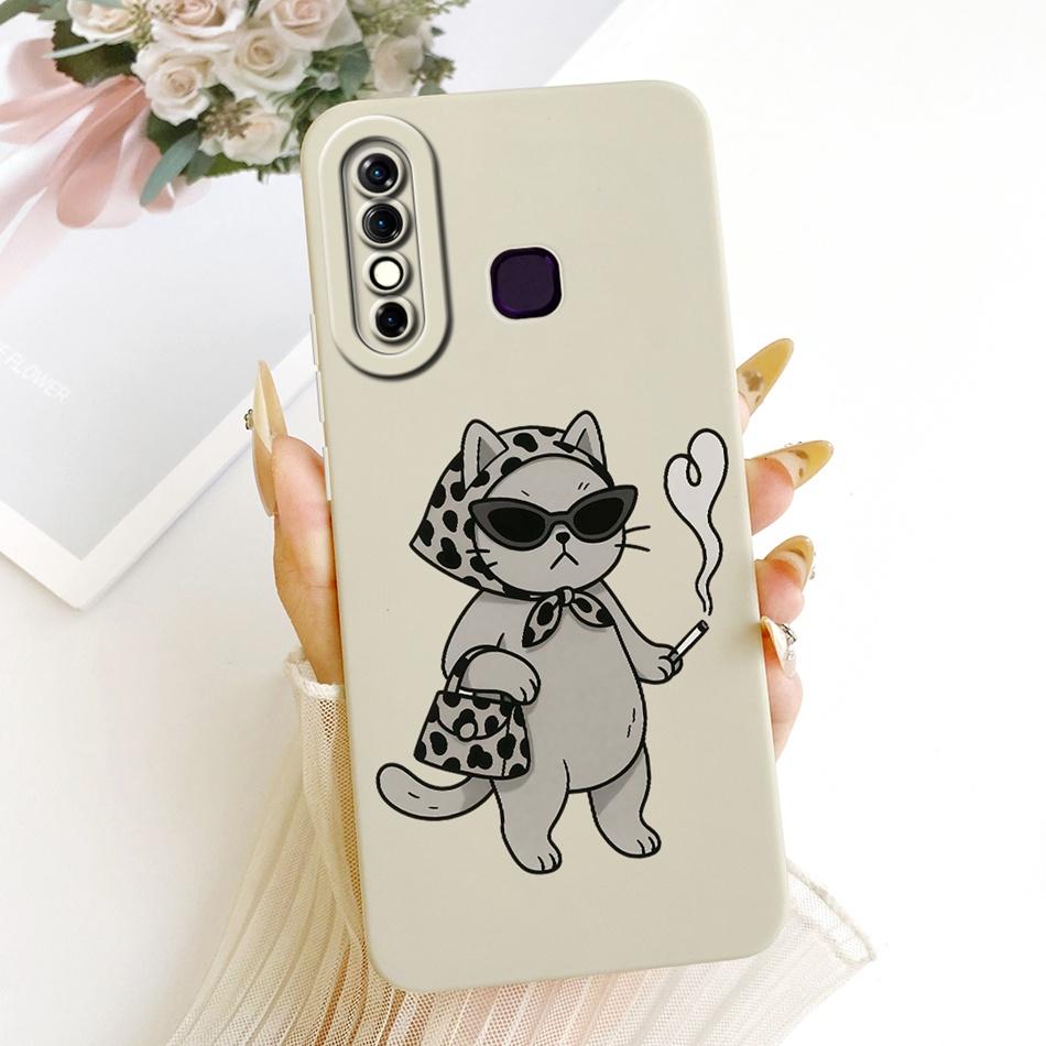 For Infinix Hot 8 / Hot 8 Lite X650 X650C X650B X650D Cute Cat Flower Cartoon Phone Case Shockproof Soft Silicone Covers Bumpers