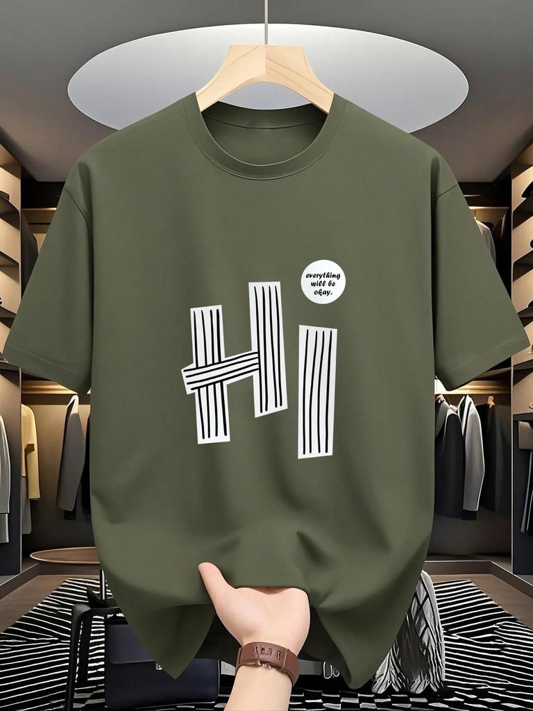 2026 Summer New Style Unisexs Pure Cotton Tshirt with Simple Letter Pattern Print Street Casual Fashion Comfortable and Soft