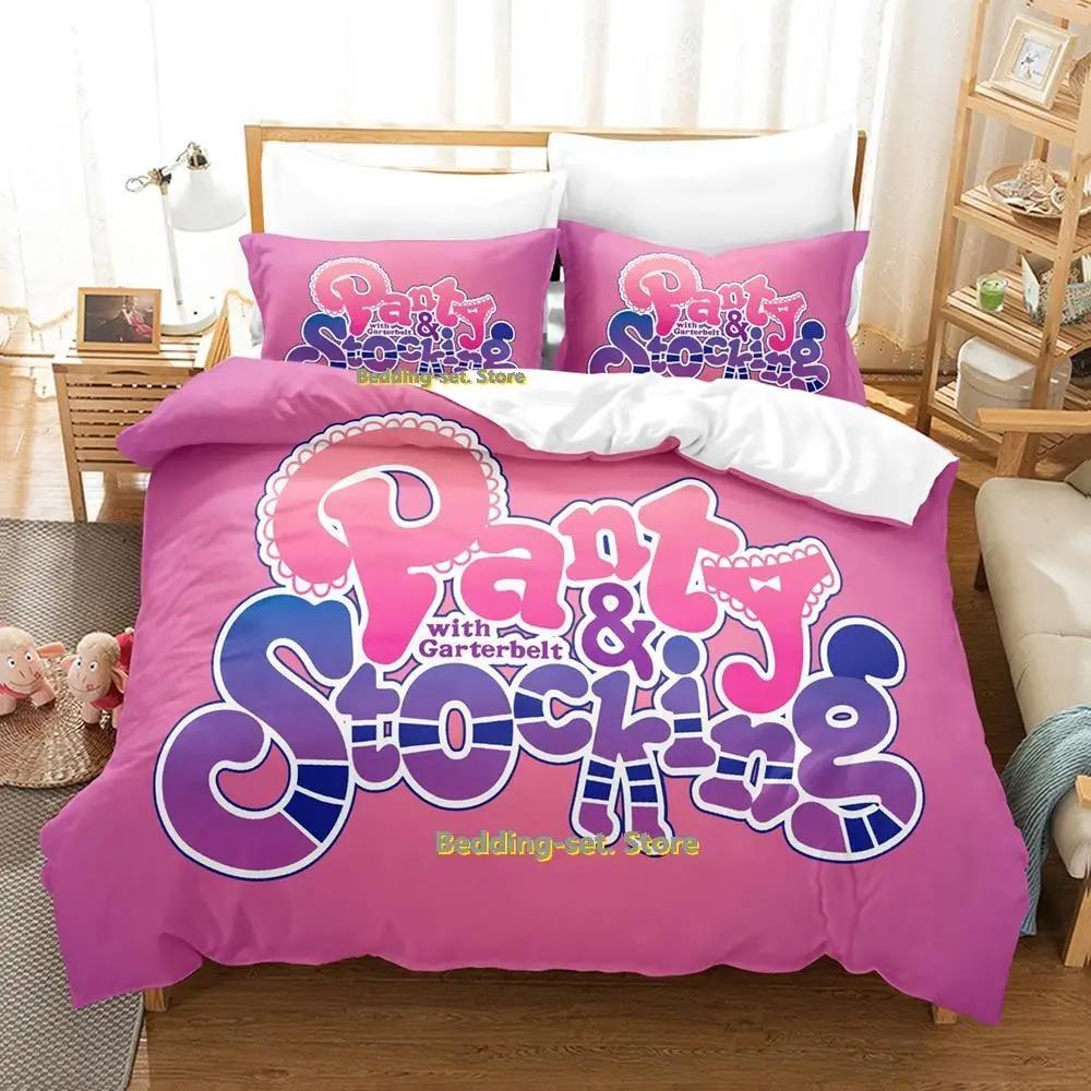 Anime Print Panty Stocking Bedding Set Single Twin Full Queen King Size Duvet Cover Bed Sheet Set for Adult Kid