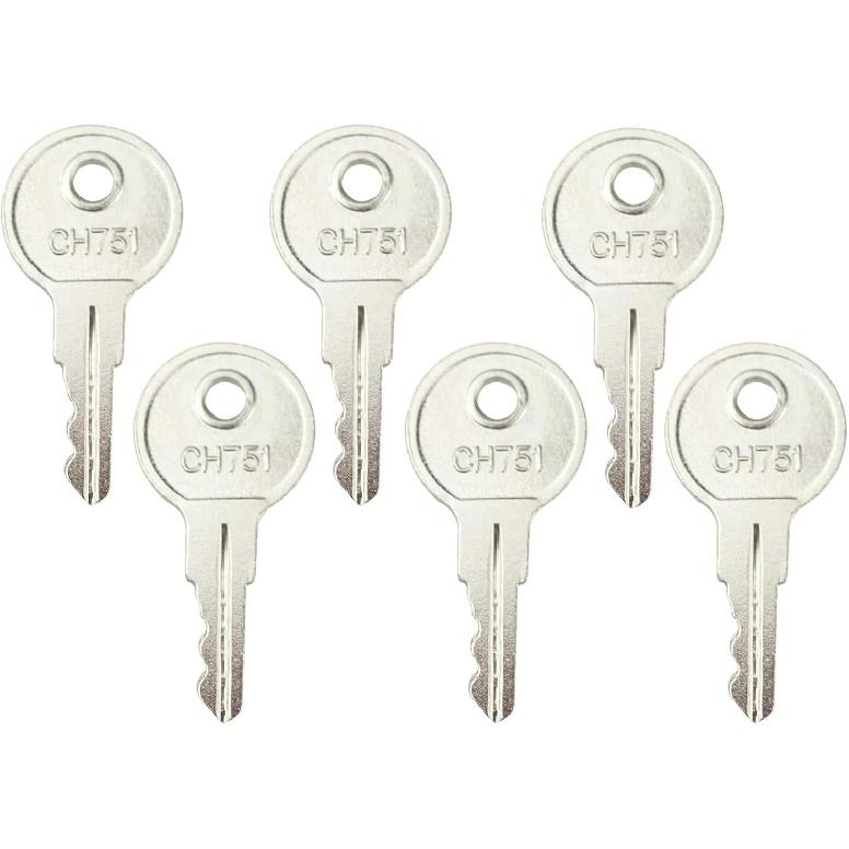CH751 Key Universal Keys Replacement for RV Compartments Campers Storage Cabinets Door Lock T-Handles Tool Boxes Pickup Shells (Pack of 6)