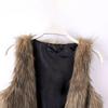 1PC Fashion Solid Colors European Style Ladies Vest Faux Leather Fur V Neck Open Waistcoat