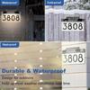 Solar Address Sign for House, Custom Modern House Numbers for Outside Light Up, Outdoor Waterproof Auto LED Lighted Home Address Numbers Plaque with