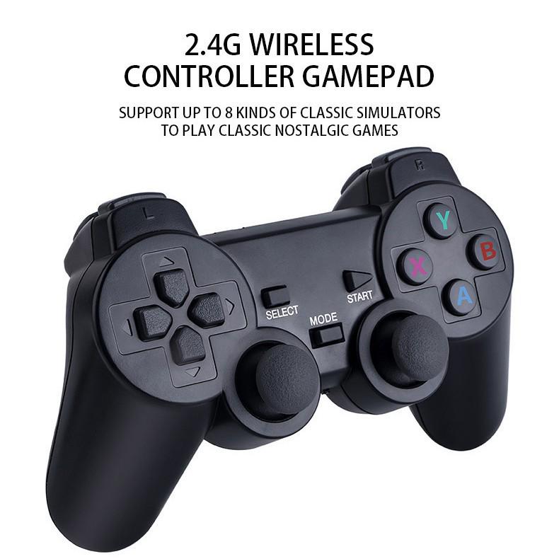 HD Wireless Handheld Game Console M8 with Two-Player HDMI Stick and PS1 Arcade Joystick.