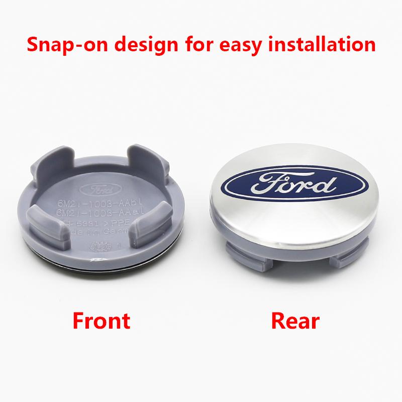 BQYI9 4PCS 54mm Car Wheel Center Hub Caps Rim Cover For Ford Focus Mondeo Mustang Fiesta Kuga MK2 Everest Escape MK3 MK4 Accessories