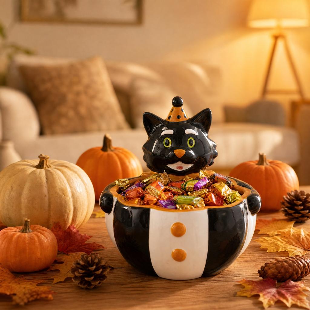 Ciotola per Dolci di Halloween a Forma di Zucca per Conservare Snack per la Festa