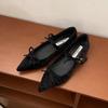 Fashion SUOJIALUN Brand Women Flat Shoes Fashion Pointed Toe Bow-knot Slip On Boat Shoes Soft Flat Heel Outdoor Dress Mary Jane Shoes