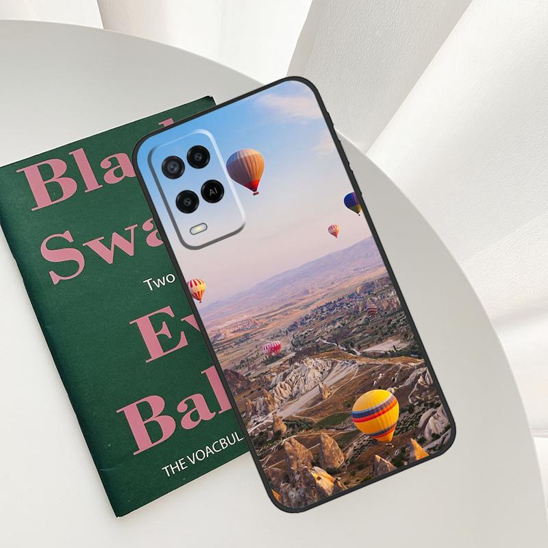 Hot Air Balloon Travel Mountain Case For Oppo A58 A78 A98 A15 A16 A17 A52 A72 A76 A96 A54 A74 A94 A57 A77 A54S A57S Cover