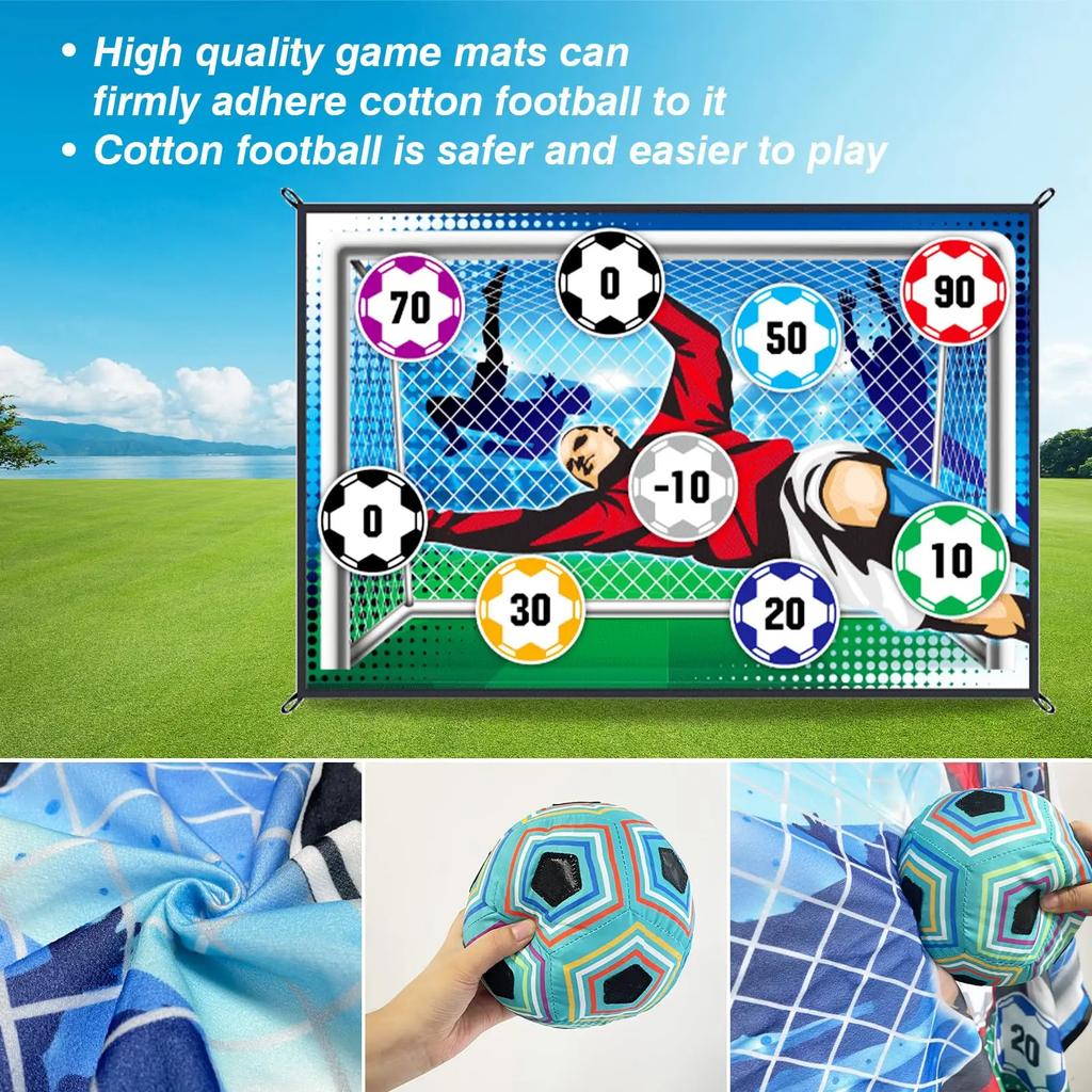 Non-Toxic Indoor Outdoor Portable Football Practice Training Mat Toy Football Shooting Cloth Target Game Mat Toys Set Party Game Kid Gifts