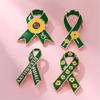 Sunflower Ribbon Brooch Metal Badge Pin for Charity Event Participants and Fashion Lover of All Ages Clothing Decors
