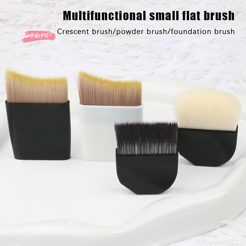 1Pcs Crescent-Shaped Foundation Brush Ultra-Thin One-Line Design Short Handle Professional Soft Bristle Beauty Tool for Makeup