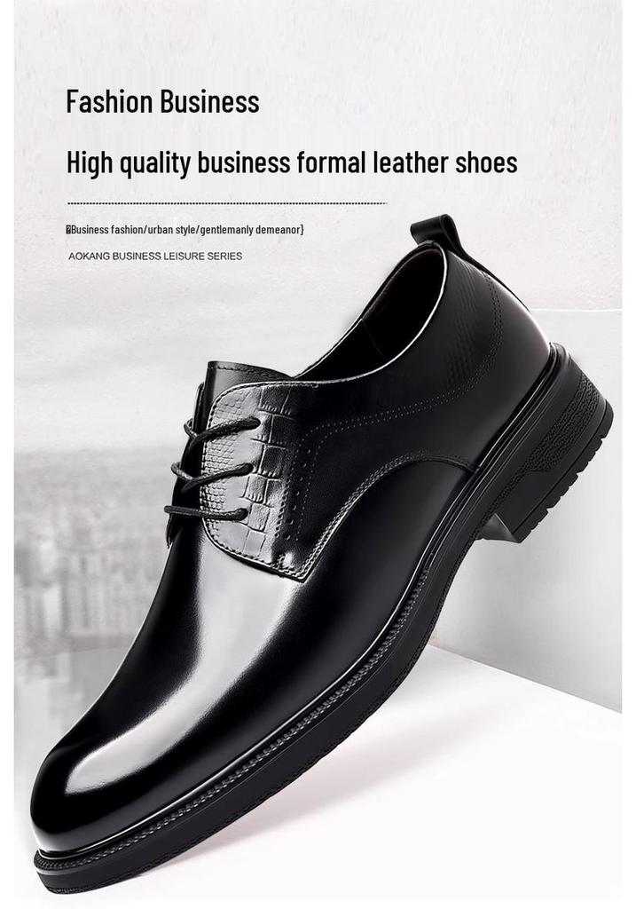 Men's British Style Genuine Leather Oxford Shoes for Formal and Wedding Events