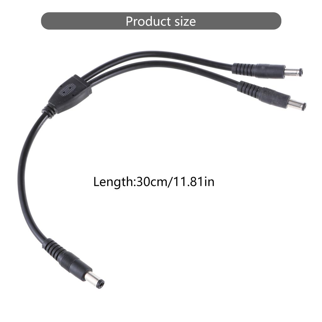 High Conductivity DC Power Y Splitter Cable CCTV DC Power Splitter Cable Connects Two Devices with 5.5MMx2.1MM Input