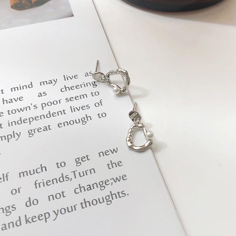 ANENJERY Unregelmäßige Perlen-Tropfenohrringe für Damen, geometrische Barock-Ohrringe, Party-Schmuck