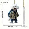 New Cute Personality Puppy Backpack Pendant Fashion Acrylic Flat Car Pendant Keychain Pendant
