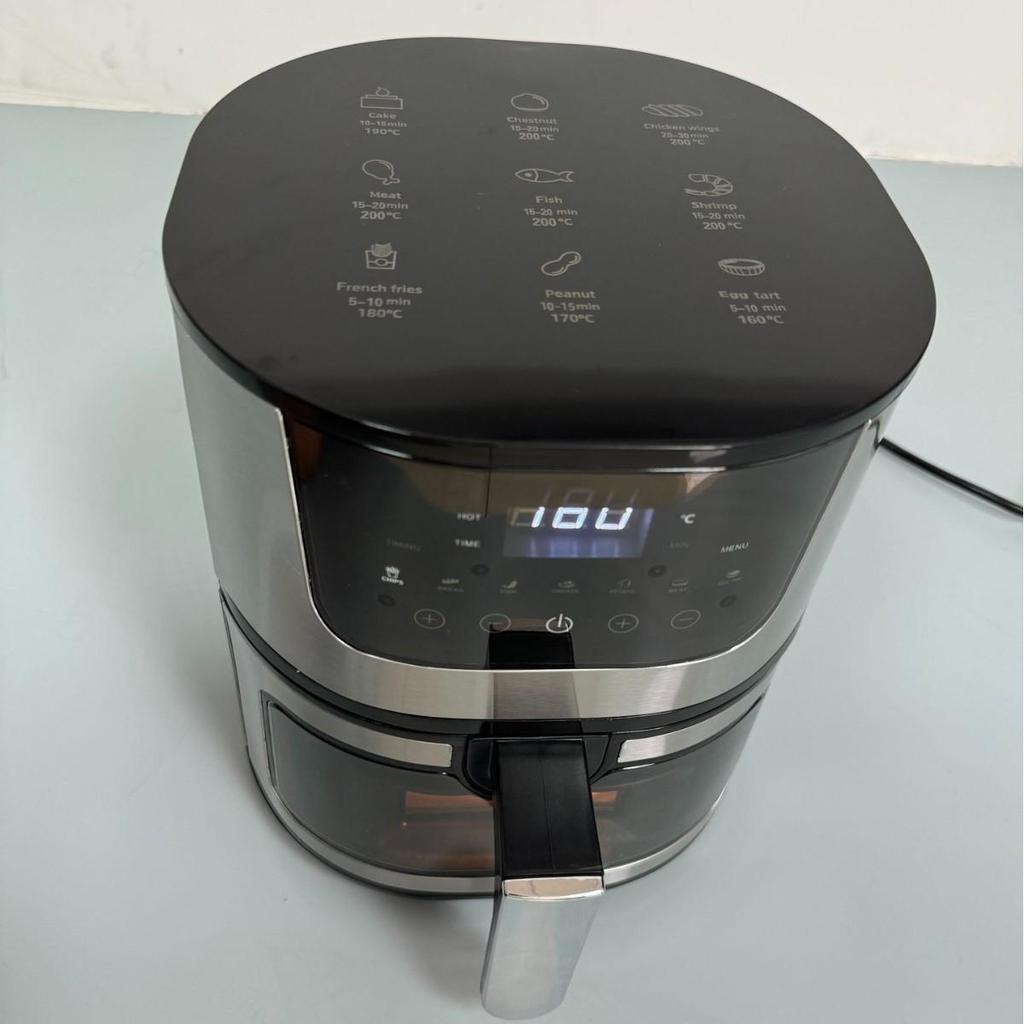 7L Smart Visual Air Fryer, Touch Control, Non-Stick Liner, Oven-Compatible, 110V/220V.