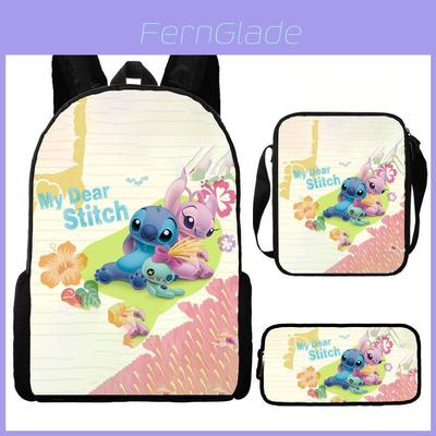 Lilo Stitch Kids Waterproof Backpack Set Oxford School Bag With Pencil Case For Elementary Students