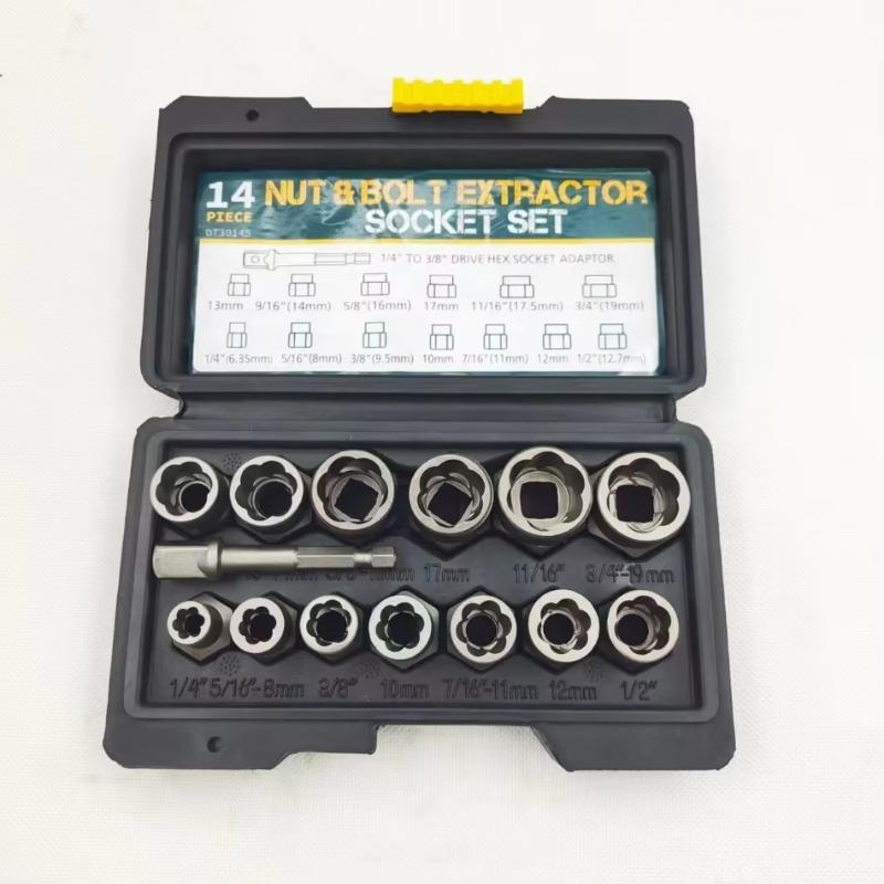 1 Pcs Car Accessories Tools 14 Pcs Nut High-end Extractor Anti Tooth Sleeve Sliding Tooth Sleeve Screw Damaged Nut Nut Extractor