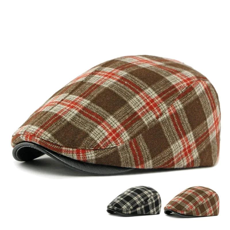LDSLYJR Winter Polyester Print Warm Newsboy Caps Men Flat Cap Women Painter Beret Hats 152