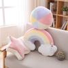 55X33Cm Fantastico Cuscino Arcobaleno Ultra Morbido Peluche Imbottito Cuscino Cielo Rosa Rosso Decorazione Per Divano Sedia