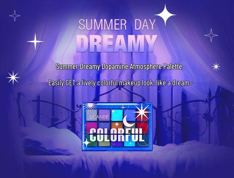 UCANBE Sweet Dreamland 15-Color Shimmer & Matte Eyeshadow Palette - High Pigment, Colorful Stage & Cosplay Makeup