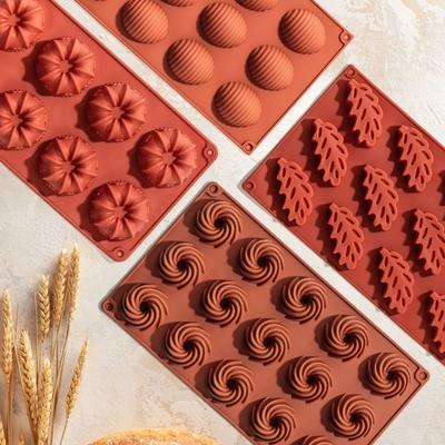 Ovale Savarin-Seifenform mit 12 Mulden, Muffin-/Cupcake-Pfanne, Silikon, Gelee, Polymer-Ton, Bastelkunst, DIY-Form, Küchen-Backutensilien