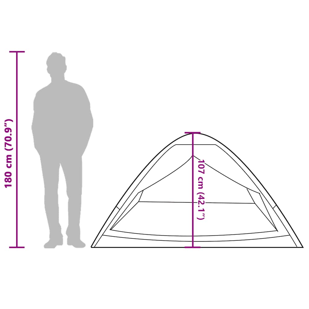 Dome Camping Tent for 2 Persons Blue Waterproof