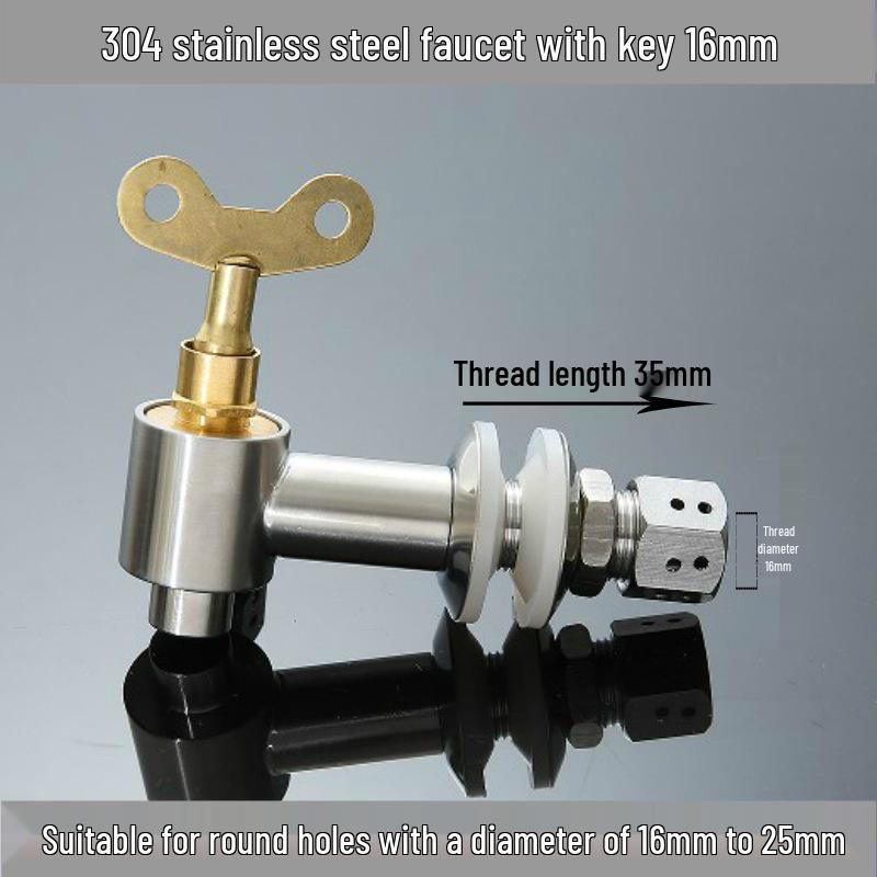 304 Edelstahl Infusionsbehälter Wasserhahn mit Keramikauslauf und Kupferventilschalter