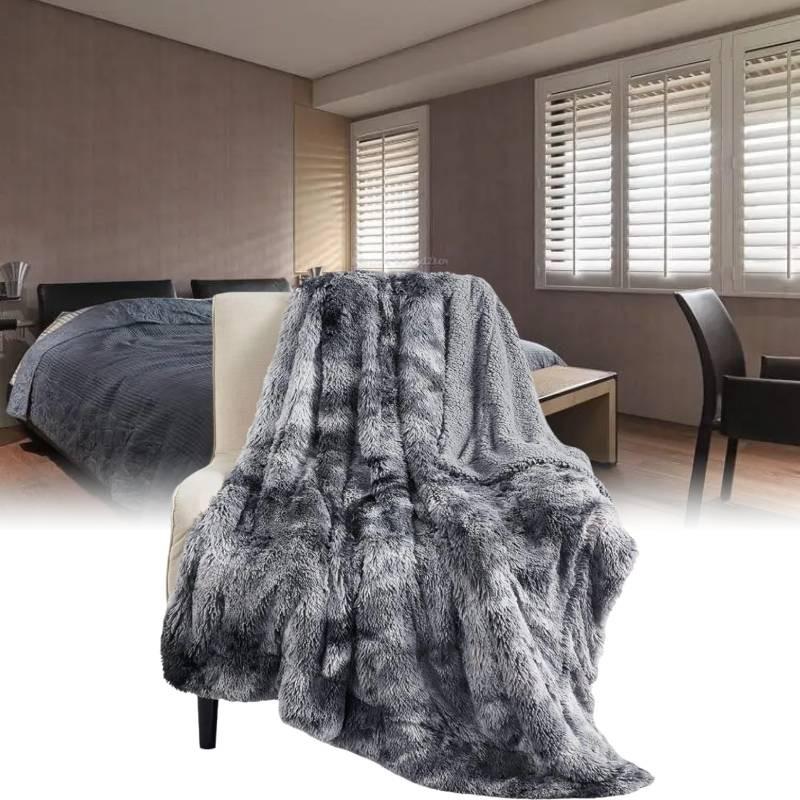Faux Fur Oversized Blanket Super Soft Cozy Blanket Luxury Fluffy Throw Blan