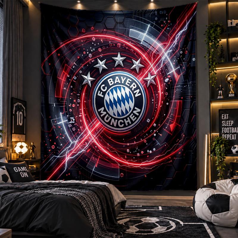 Nástěnná tapiserie s potiskem Bayern Mnichov, látka do obývacího pokoje, ložnice, domácí dekorace