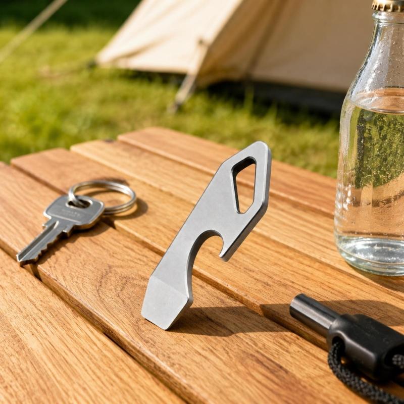 Everyday Carry Pry Bar with Cap Opener, Integrated Flat Tool Body with a Wide Tip, Side Hook Opening, and Slot for Frequently Carried Gear
