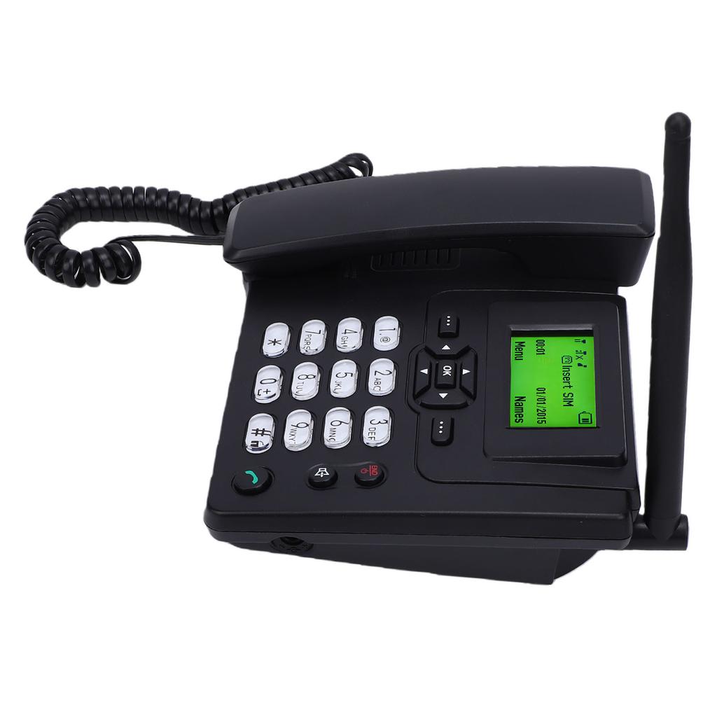 Wireless Desktop Phone 2G Fixed Cordless Landline Phone with 2.4 Inch Display FM Radio Alarm Clock Caller ID Built in