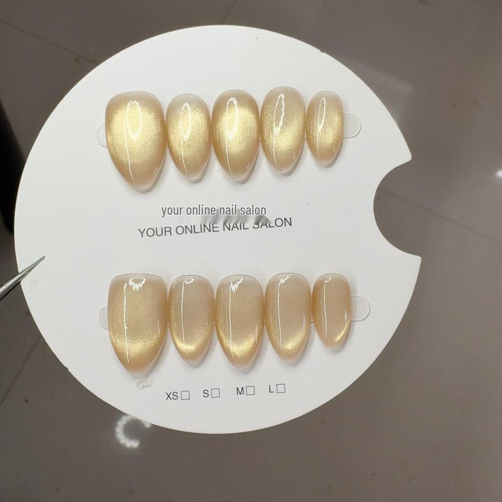 Handgefertigte Katzenaugen-Glasperlen-Nagelkunst-Kollektion: Abnehmbare tragbare Nagelspitzen