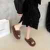 2025 Autumn Wool Slippers Women's Daily Adult Slippers Korean Version Student Flat Heel Beach Shoes Outer Slippers