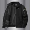 Spring and Autumn Men's Thermal Jacket Middle-aged and Youth Pure Cotton Casual Loose Zipper Flight Jacket