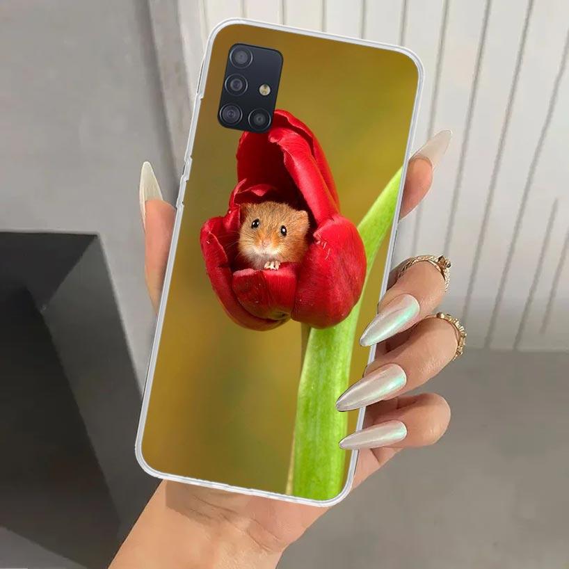 Cute Lovely Pet Hamster Phone Case for Samsung Galaxy A52 A32 A22 A12 A02S A50S A30S A10S Note 20 Ultra 10 Plus S10 A31 A20 A71