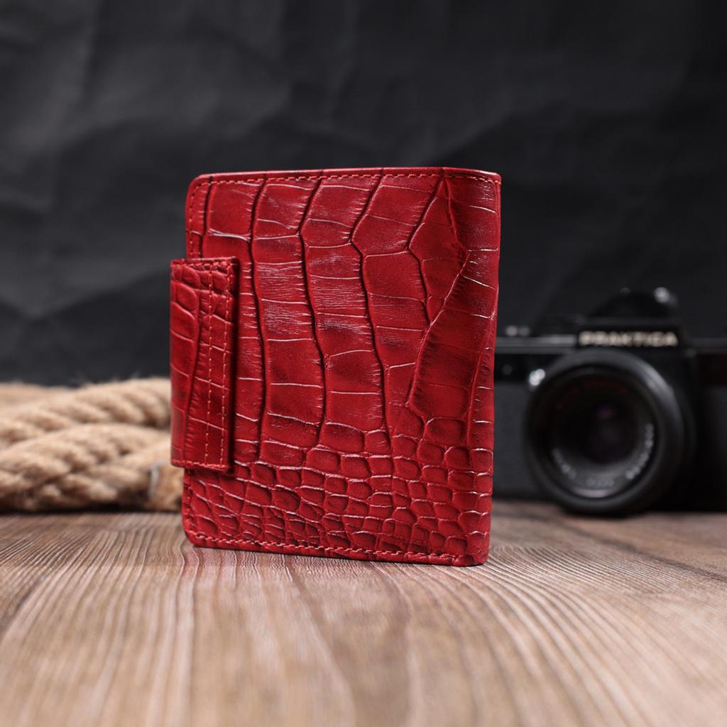 Small Women's Wallet KARYA Wallet 22819 Made of Textured Genuine Leather Red