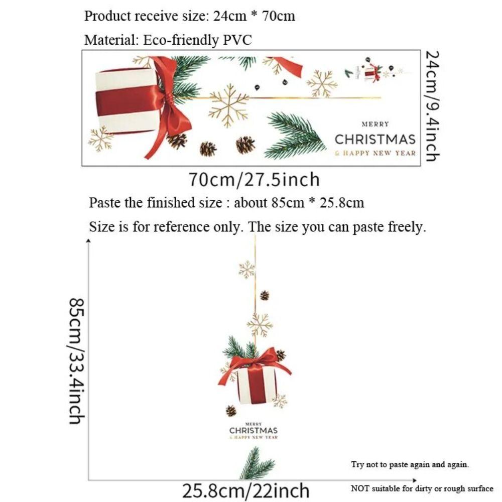 Cute Xmas Door Window Stickers Cartoon Christmas DIY Decal Festival Decor