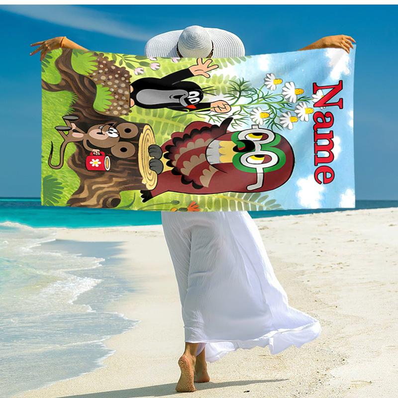 Personalized Customized Proof Beach Towel with The Little Mole Pattern - Soft, Absorbent,quick-drying,perfect Swimming,camping&bathing